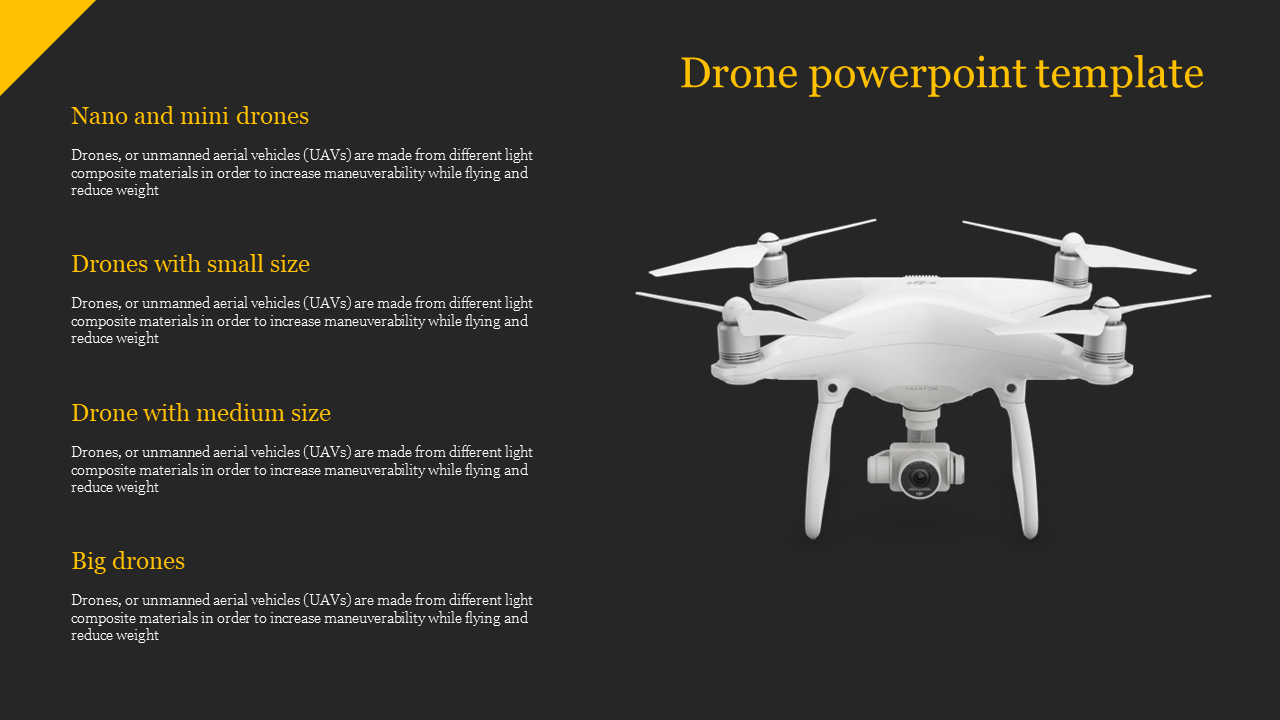 Sparkling Drone PowerPoint Template For Your Needs